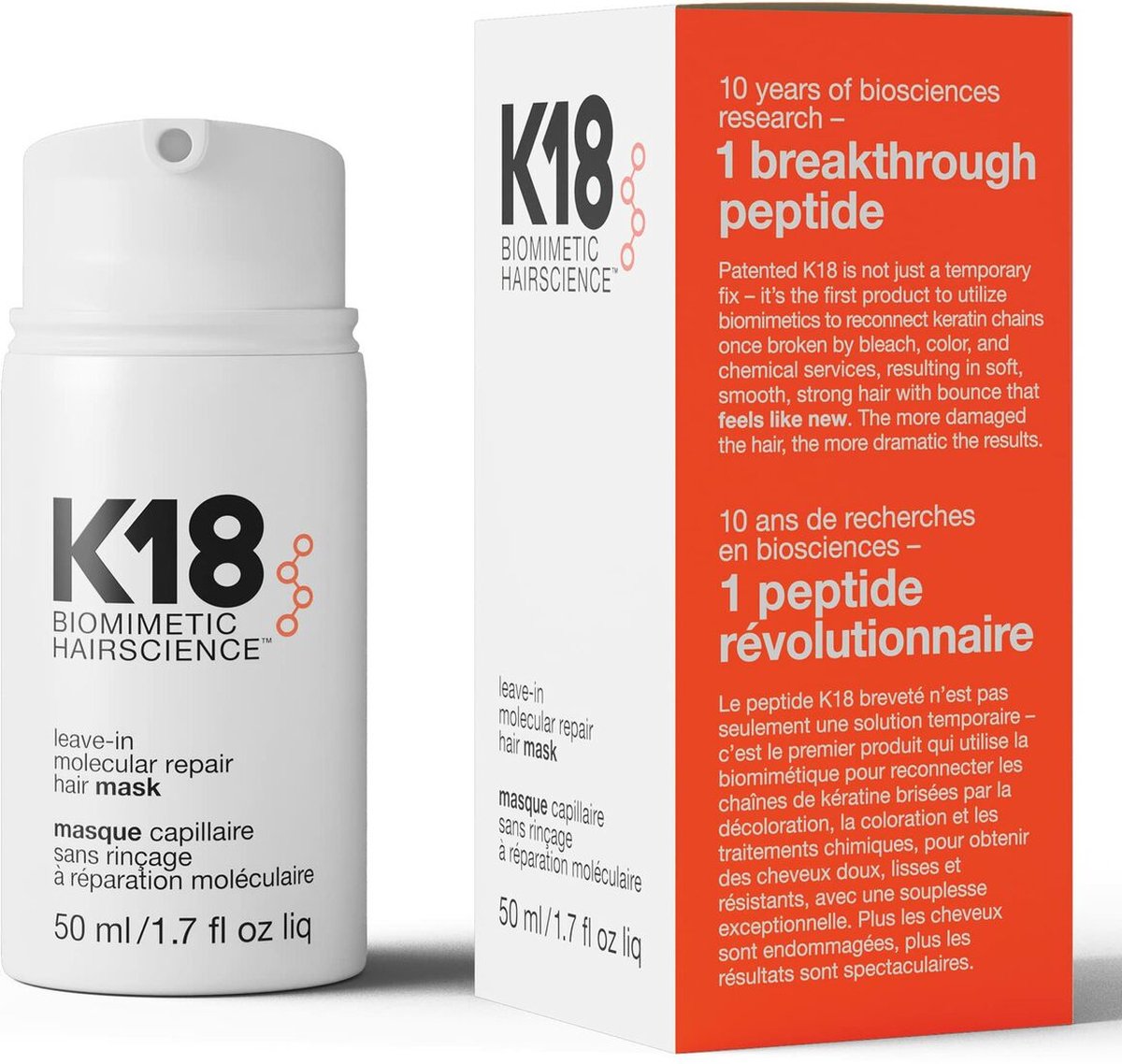 K18 – Hair Leave-in Molecular Repair Mask – 50ml Luxury-Rotterdam